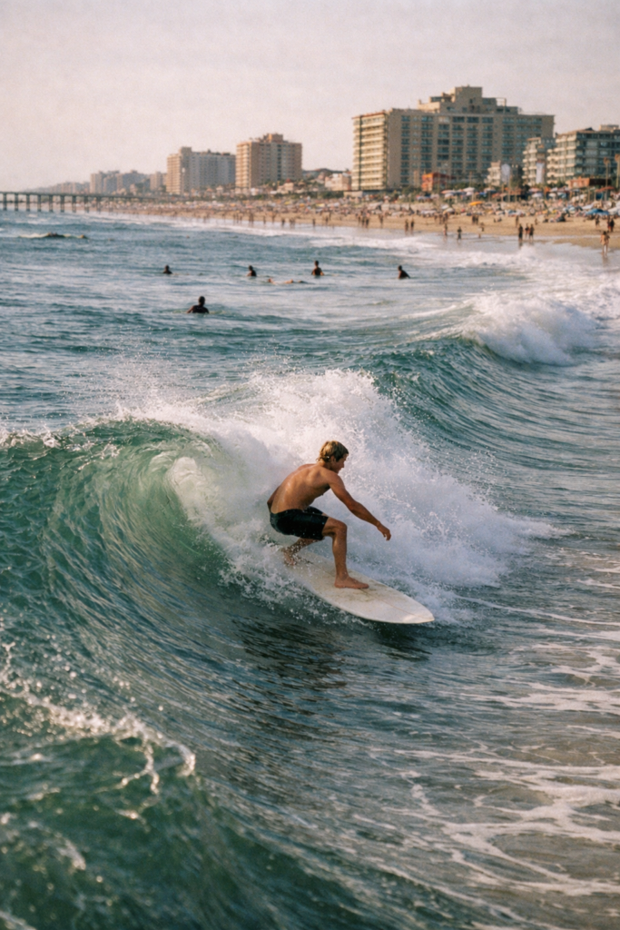 Virginia Beach Tours - surfer on Virginia Beach
